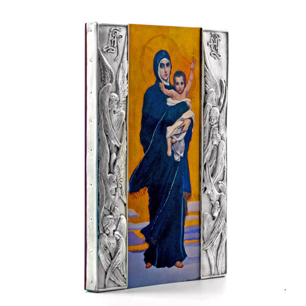 Virgin Mary with Jesus Icon. Orthodox Christian. Sanctified. Silver-Plated 10.7 in - Image 6