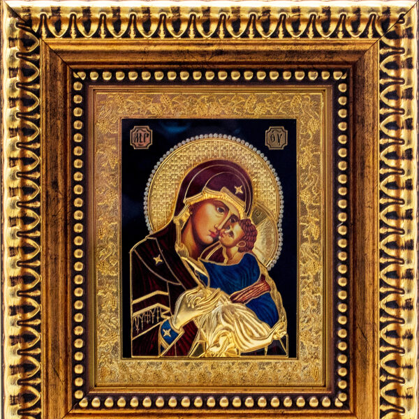 Saint Mary w Jesus Icon in Ornate Frame Orthodox Christian Sanctified 10" - Image 2