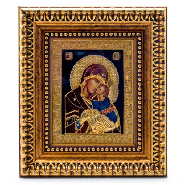 Saint Mary w Jesus Icon in Ornate Frame Orthodox Christian Sanctified 10"