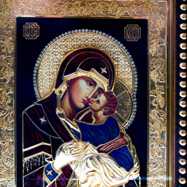 Saint Mary w Jesus Icon in Ornate Frame Orthodox Christian Sanctified 10" - Image 8