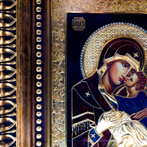 Saint Mary w Jesus Icon in Ornate Frame Orthodox Christian Sanctified 10" - Image 7