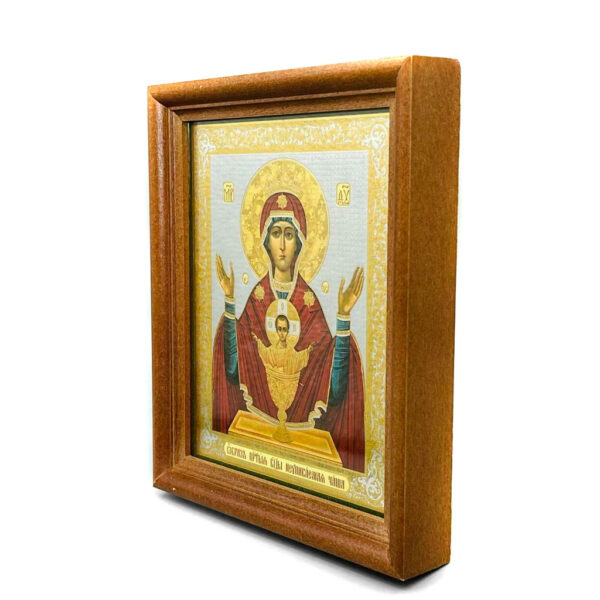 Mother of God Inexhaustible Chalice Icon Wood Frame 5" x 6" - Image 2